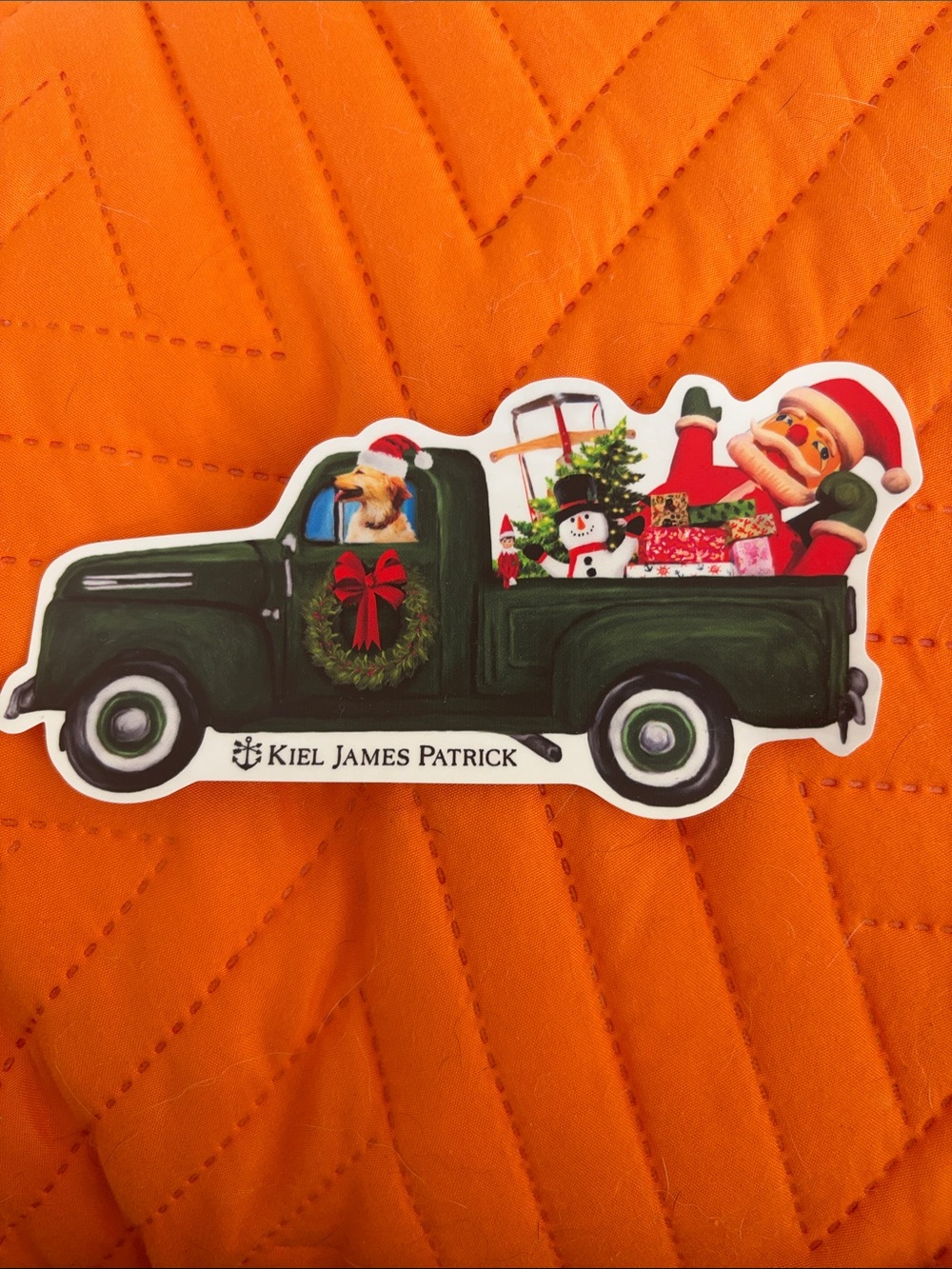Kiel James Patrick Christmas Dog Truck Sticker